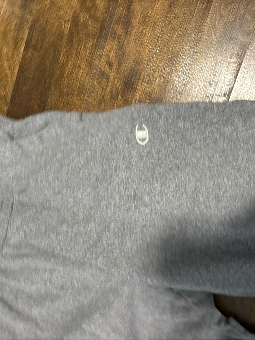 Champion Heather Gray Crewneck with Small Logo